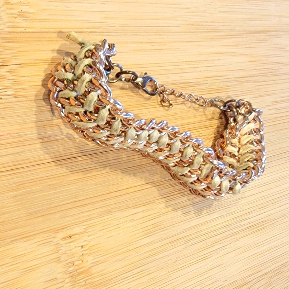 Rose Gold and Cream Bracelet